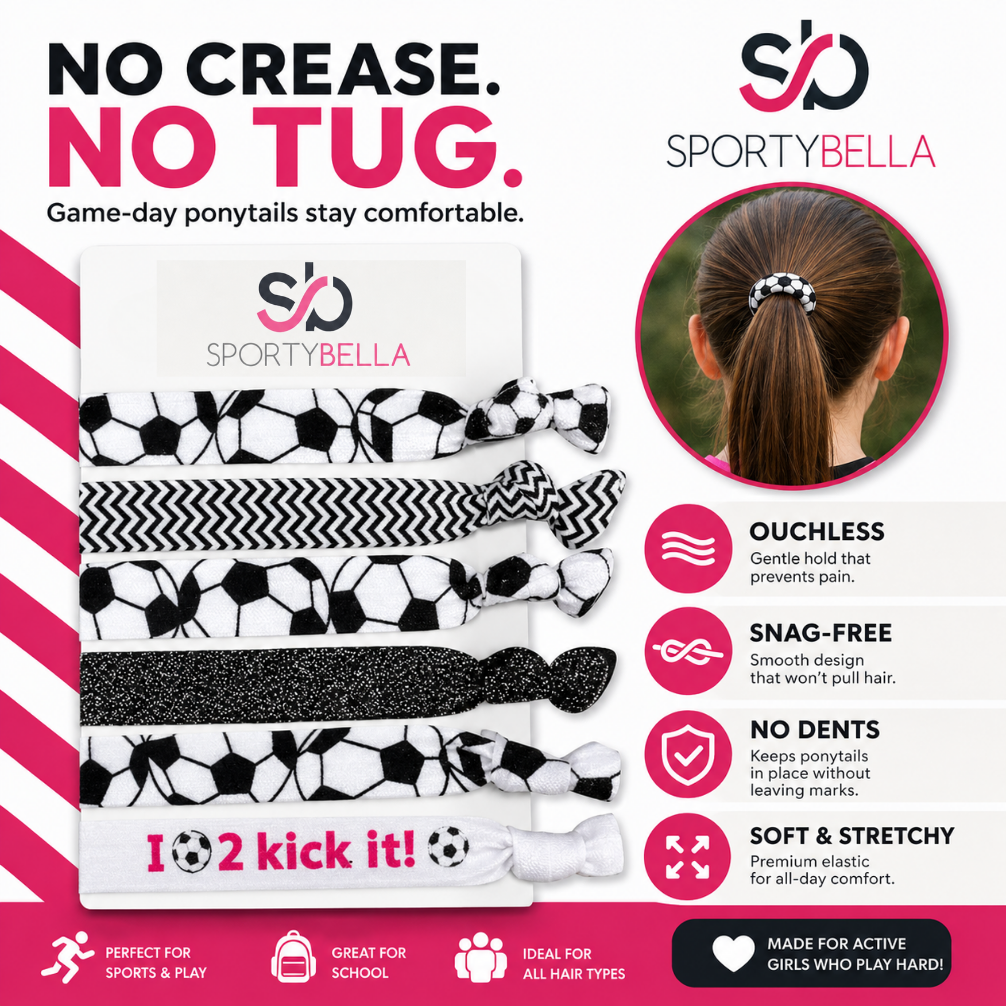 Soccer Hair Ties