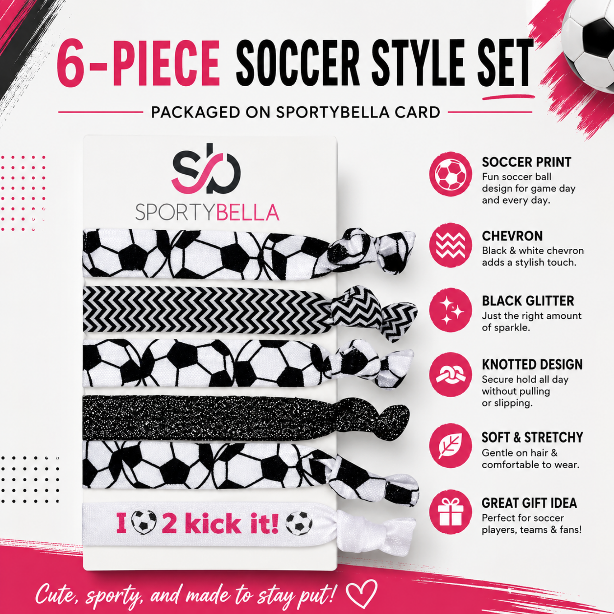 Soccer Hair Ties