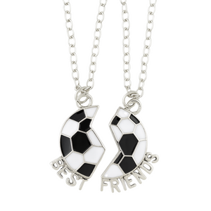 Girls Soccer Friendship Necklace Set