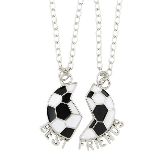 Girls Soccer Friendship Necklace Set