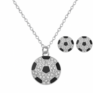 Soccer Rhinestone Necklace & Earrings