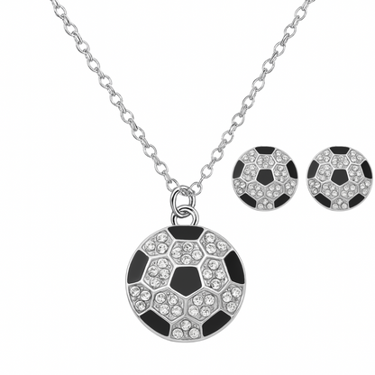 Soccer Rhinestone Necklace & Earrings