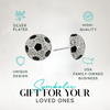 Crystal-studded soccer earrings with silver-tone finish and sparkling bling, ideal for sporty girls and team gifts