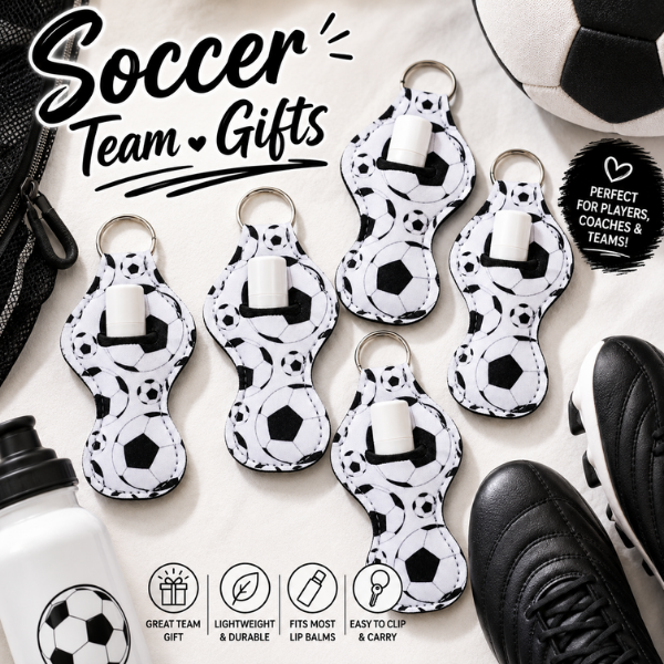 Soccer Chapstick Keychain Holder