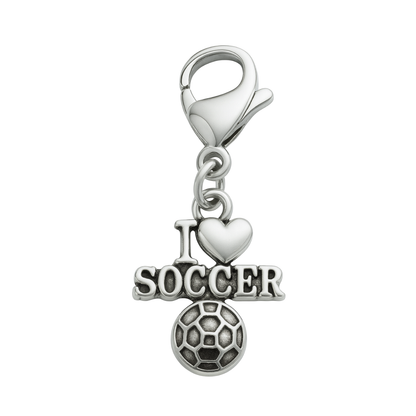 Soccer Clip On Zipper Pull Charm