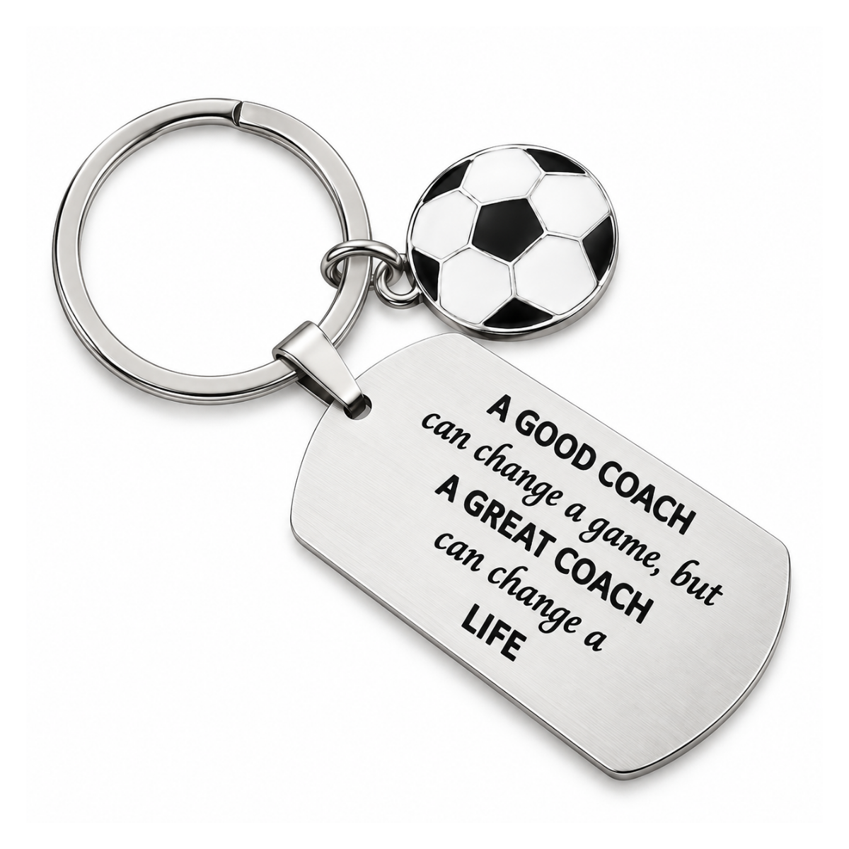 Soccer Coach Keychain - A Good Coach Can Change a Game But a Great Coach can Change a Life Keychain