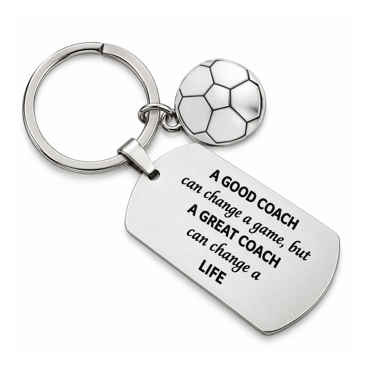 Soccer Coach Keychain - A Good Coach Can Change a Game But a Great Coach can Change a Life Keychain