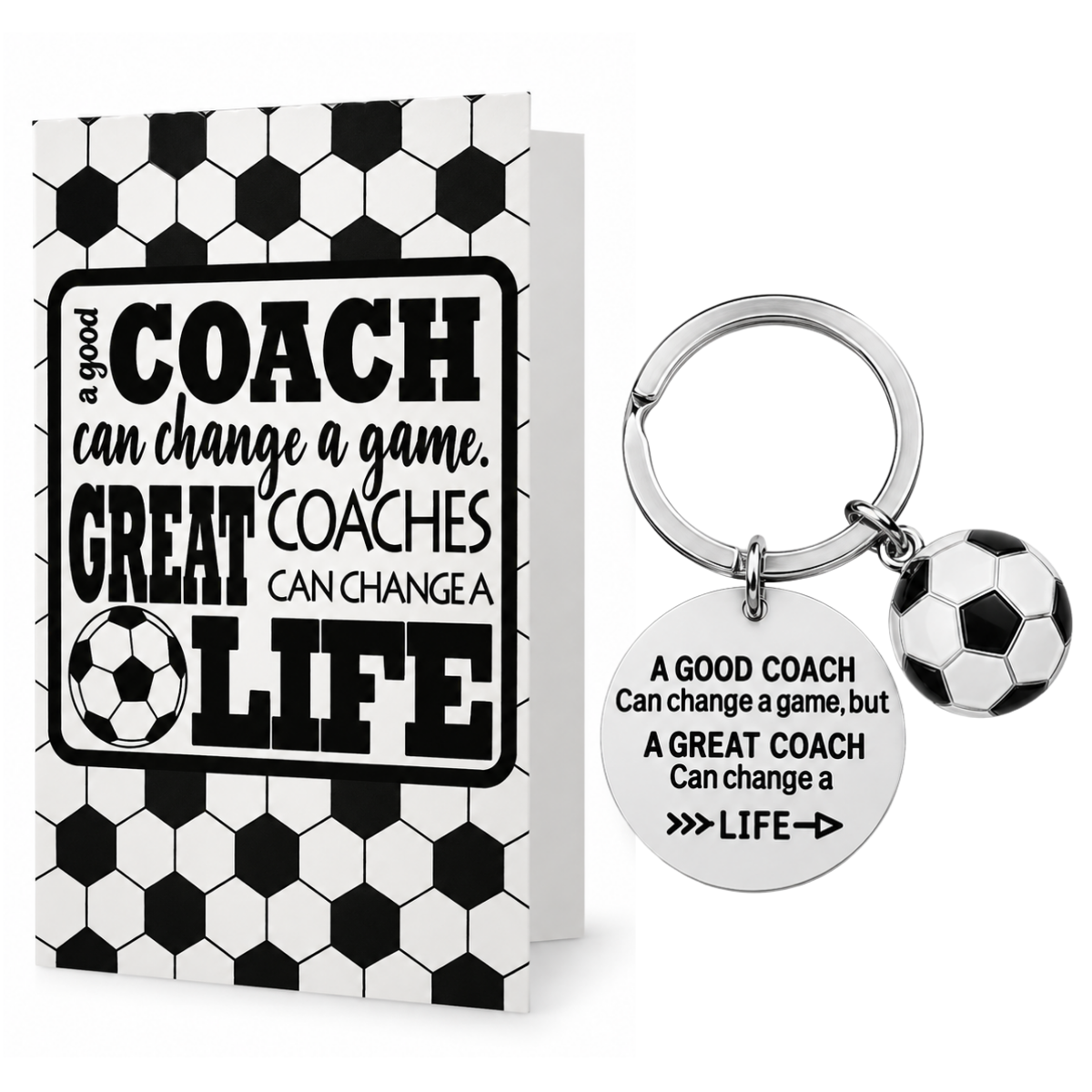 Soccer Coach Keychain, Great Coach Can Change a Life
