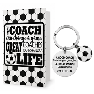 Soccer Coach Keychain, Great Coach Can Change a Life