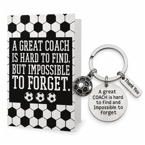 Soccer Coach Keychain & Card Gift Set, Great Coach is Hard to Find