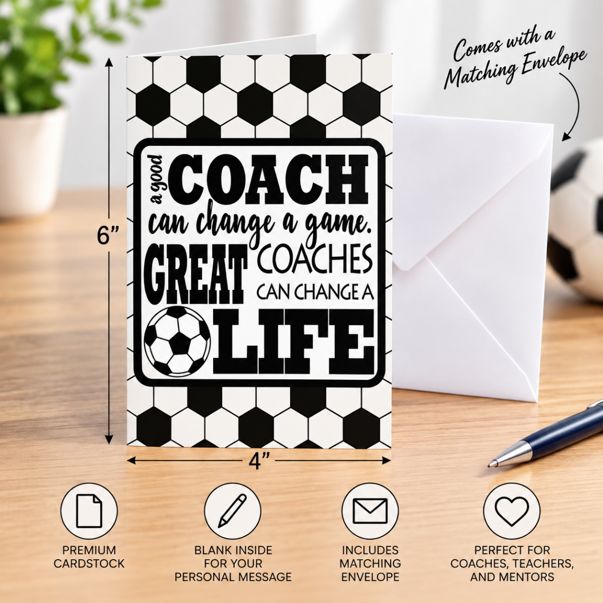 Soccer Coach Keychain & Card Gift Set