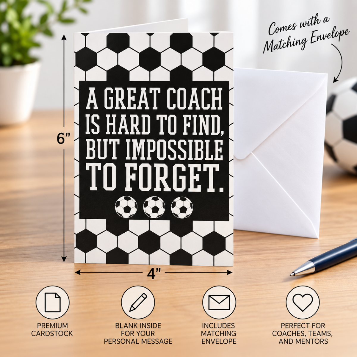Soccer Coach Keychain & Card Gift Set, Great Coach is Hard to Find
