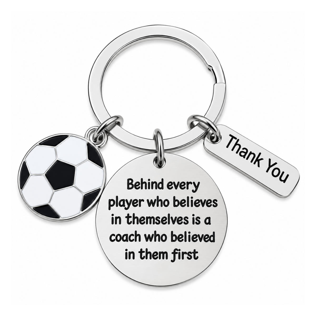 Soccer Coach Keychain with Inspirational Charms