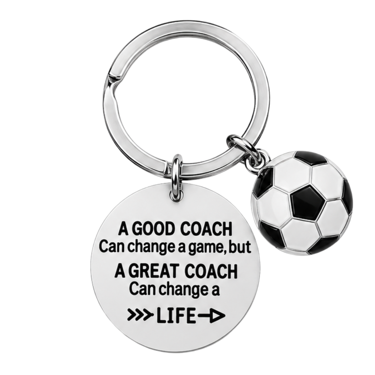 Soccer Coach Keychain with Inspirational Charms