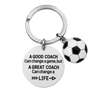 Soccer Coach Keychain with Inspirational Charms
