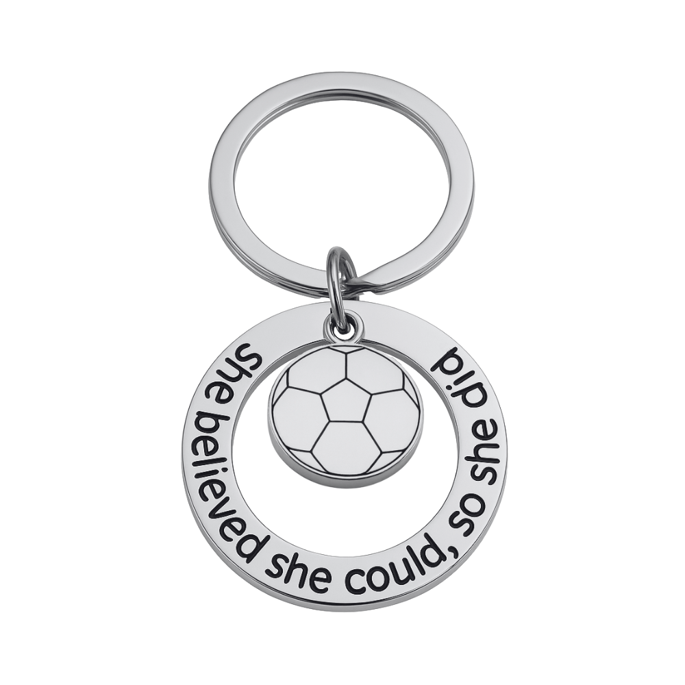 Soccer Keychain- She Believed She Could So She Did