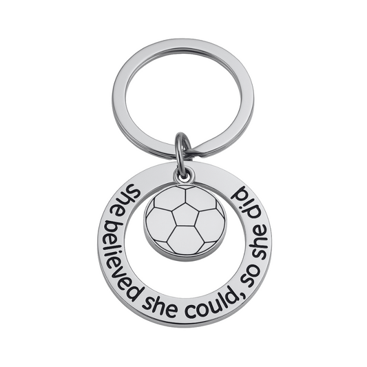 Soccer Keychain- She Believed She Could So She Did