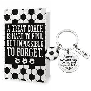 Soccer Keychain - Great Coach is Hard to Find But Impossible to Forget