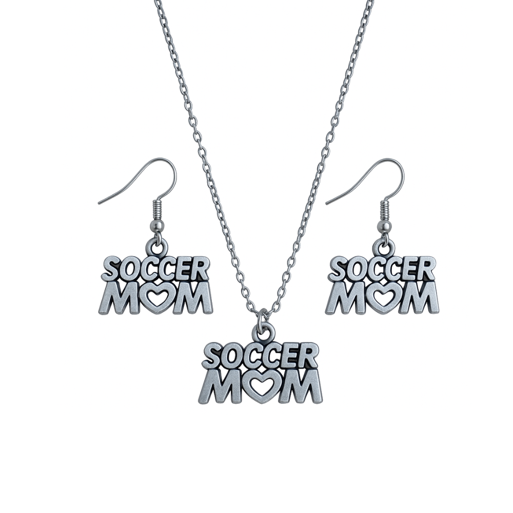 Soccer Mom Necklace & Earrings Set