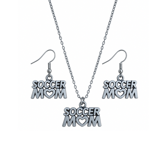 Soccer Mom Necklace & Earrings Set