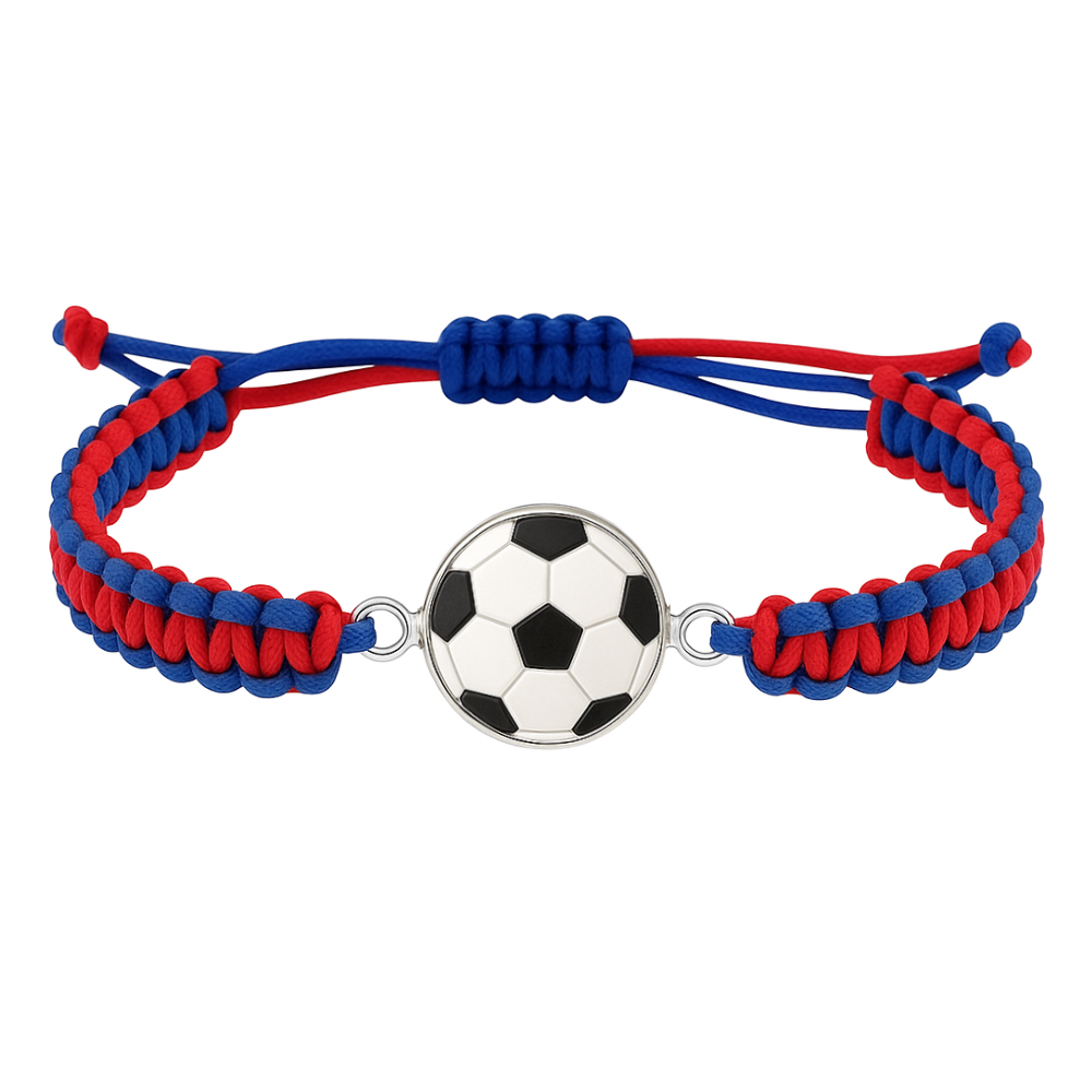 Bracelet, Girl Soccer Football Ball In Goal Net Isolated On