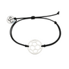 Minimalist black soccer rope bracelet with silver stainless steel soccer charm
