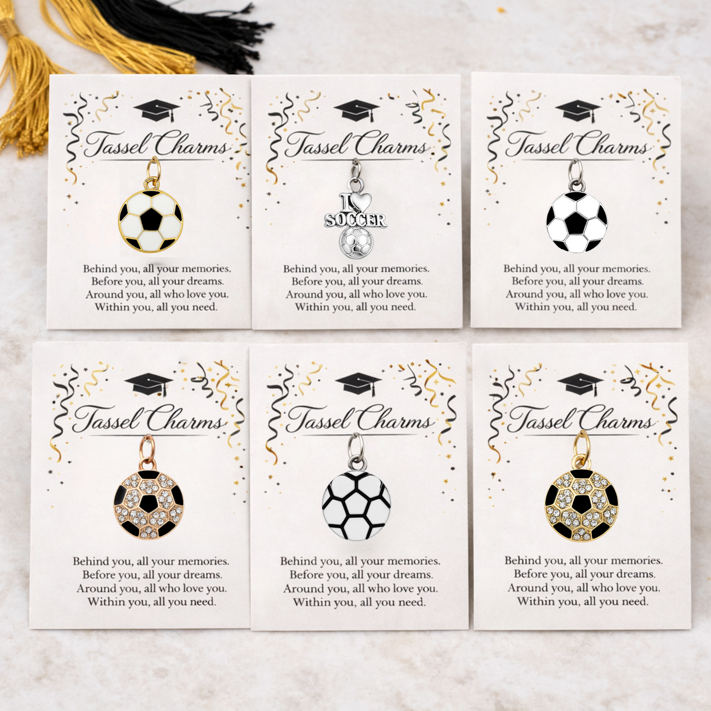 Soccer Graduation Tassel Charm