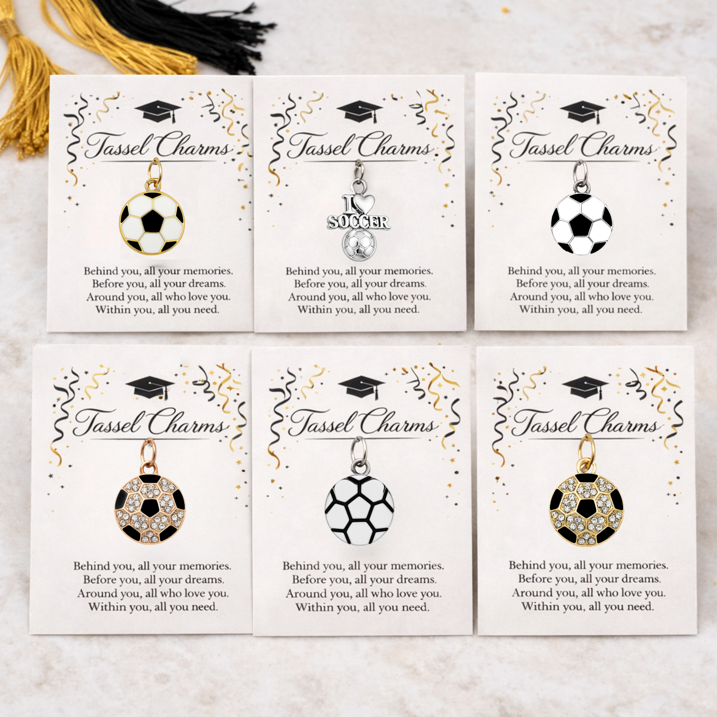 Soccer Graduation Tassel Charm