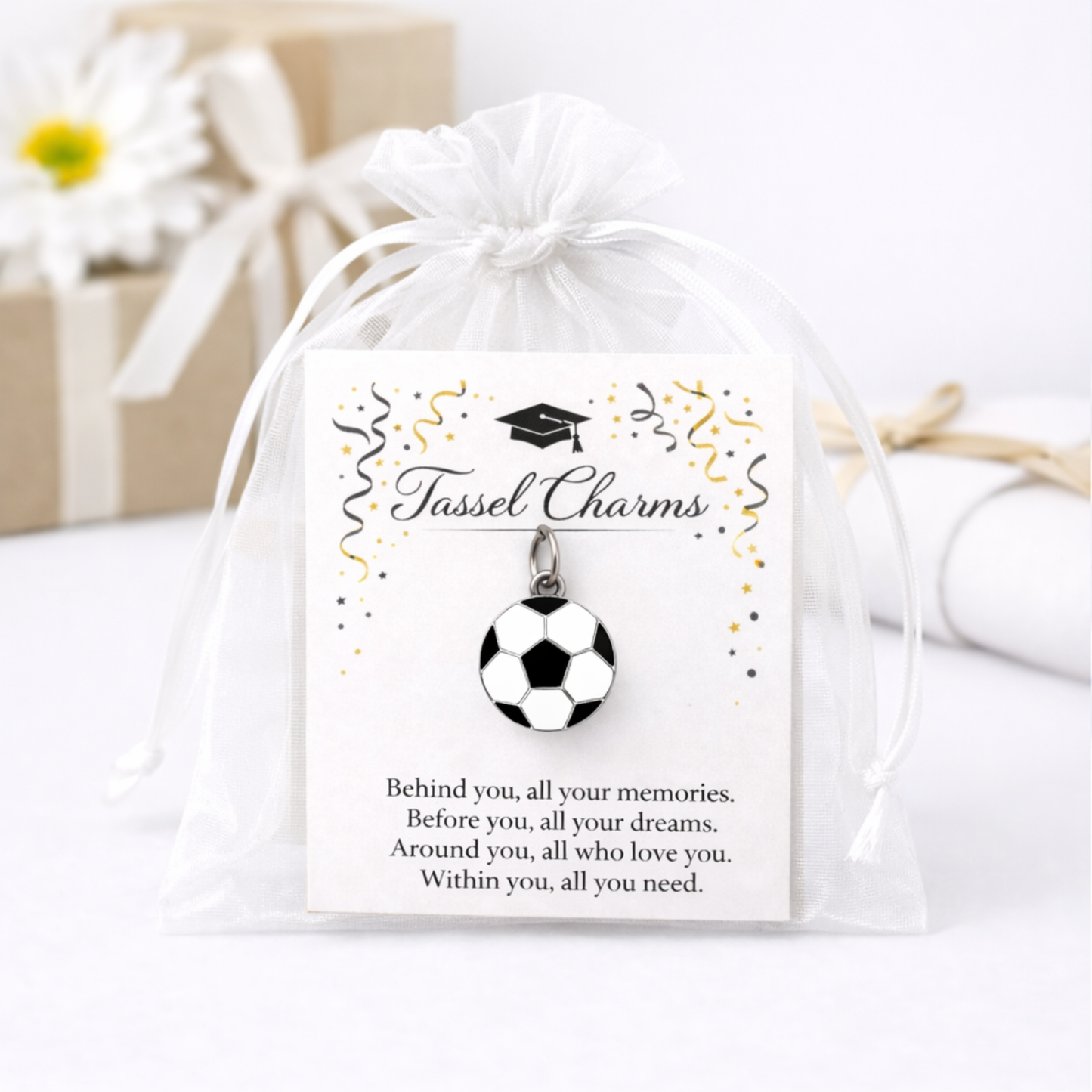 Soccer Graduation Tassel Charm