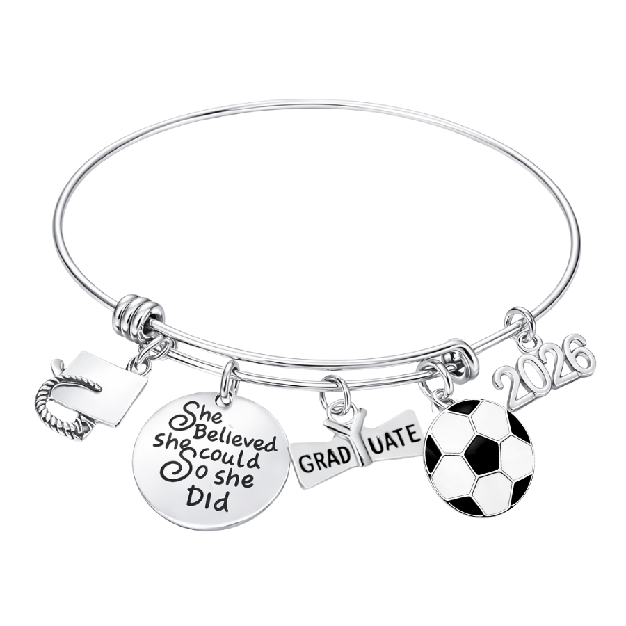 2026 Sports Graduation Bracelet - She Believed She Could- Pick Activity