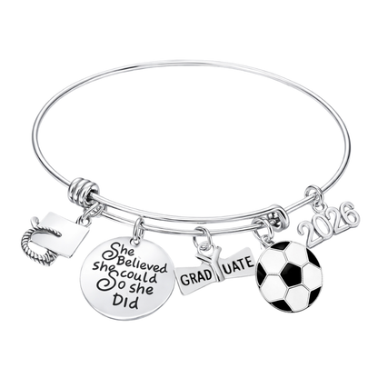 2026 Sports Graduation Bracelet - She Believed She Could- Pick Activity