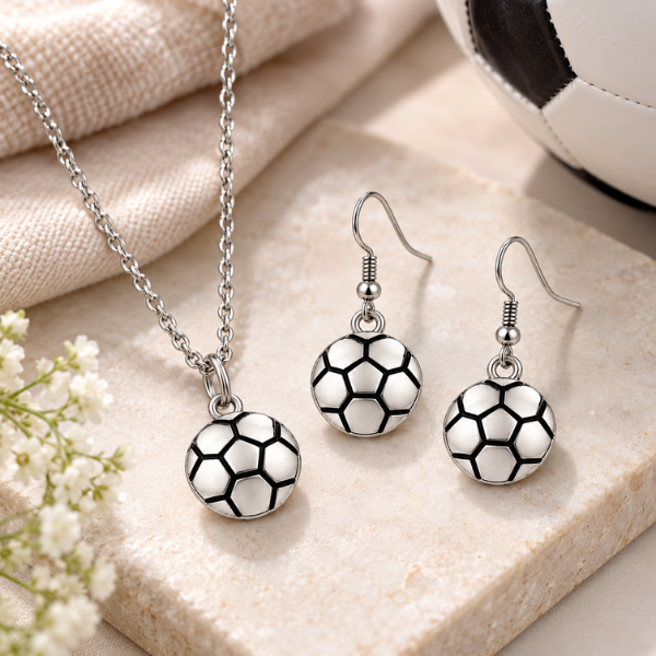 Soccer Necklace & Earring Gift Set