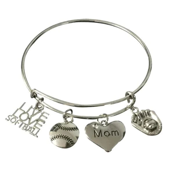 Softball Mom Bangle Bracelet