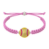 Baby pink rope bracelet with glittery softball charm, ideal gift for athletes