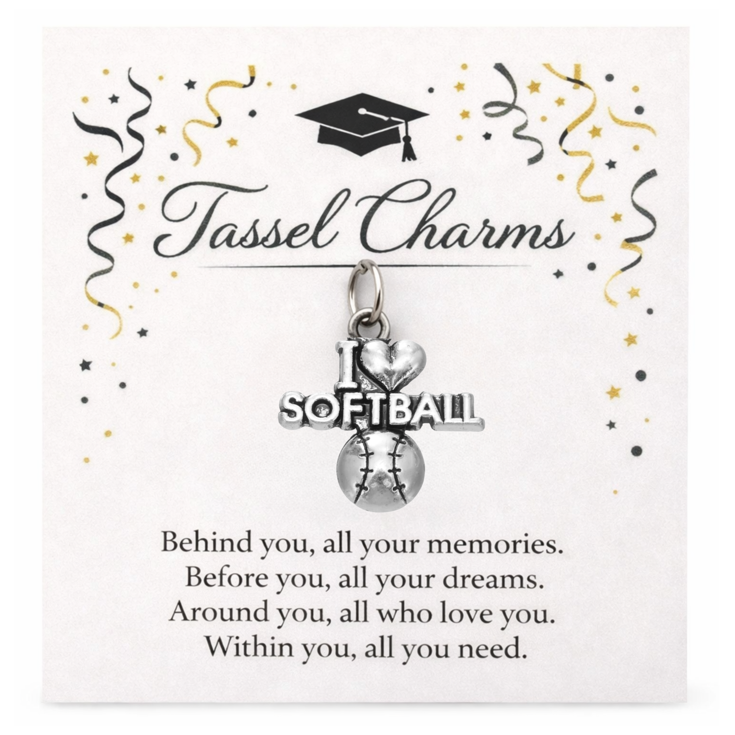 Softball Graduation Tassel Charm