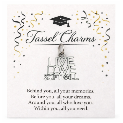 Softball Graduation Tassel Charm