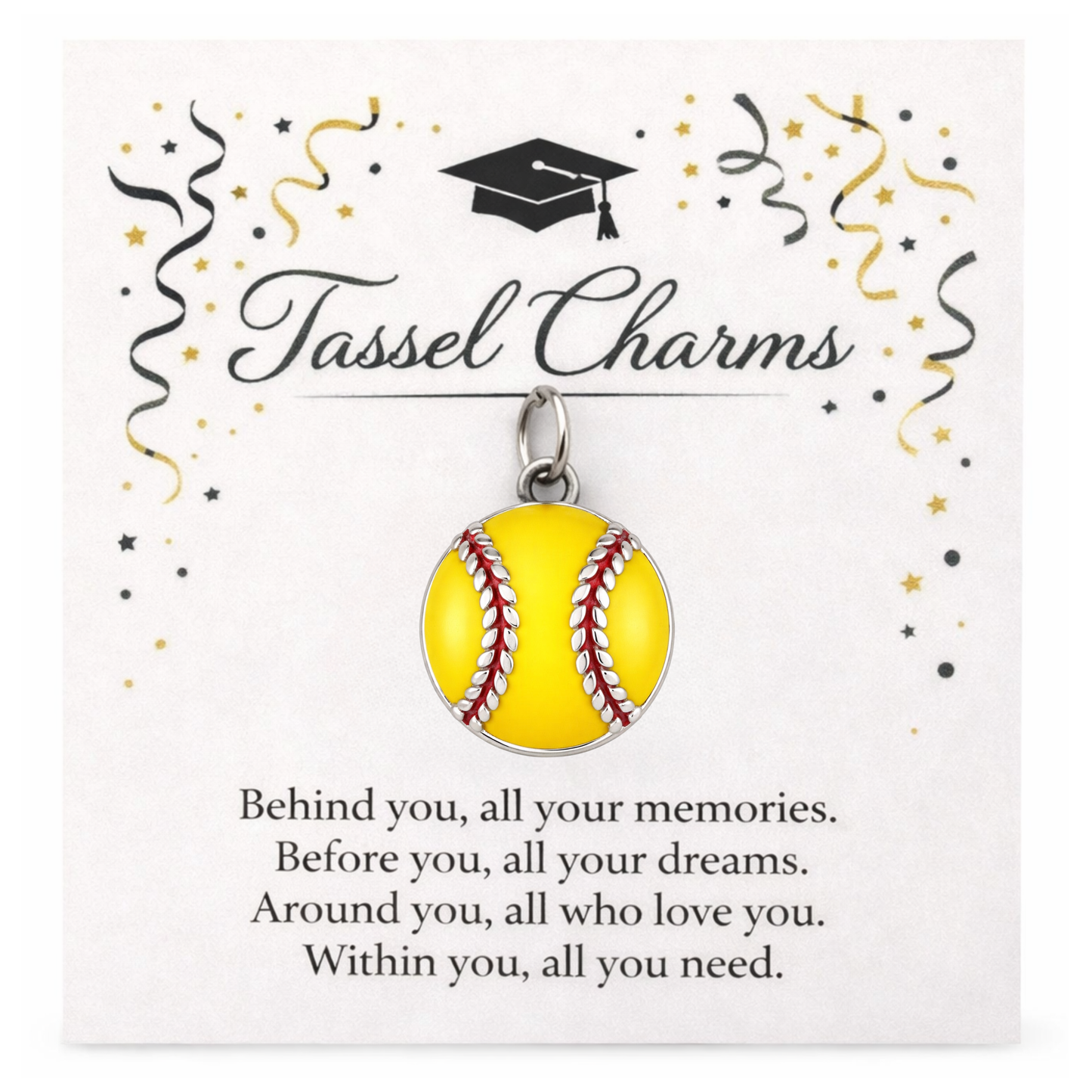 Softball Graduation Tassel Charm