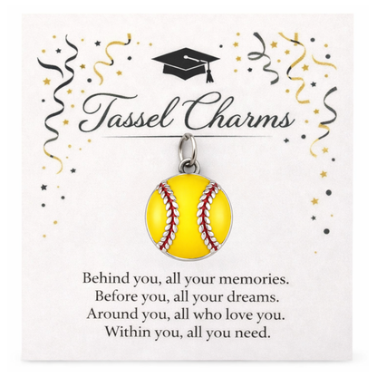 Softball Graduation Tassel Charm