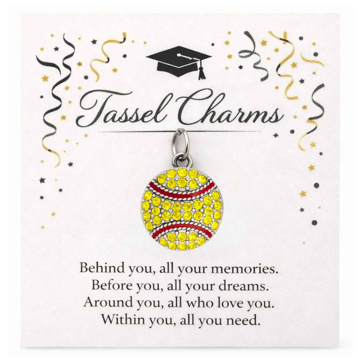 Softball Graduation Tassel Charm