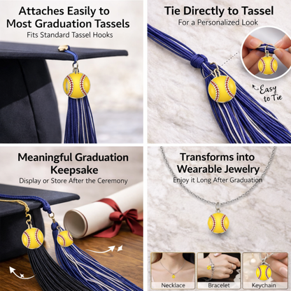 Softball Graduation Tassel Charm