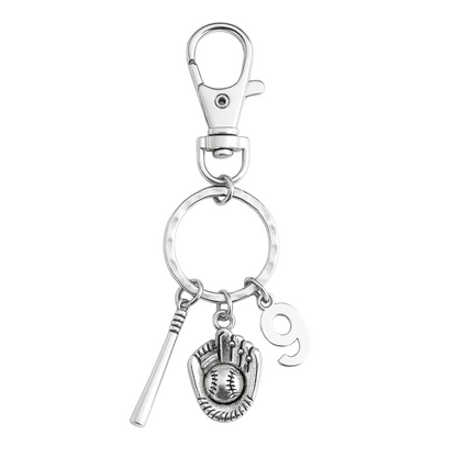 Softball Bat & Glove Zipper Pull Keychain