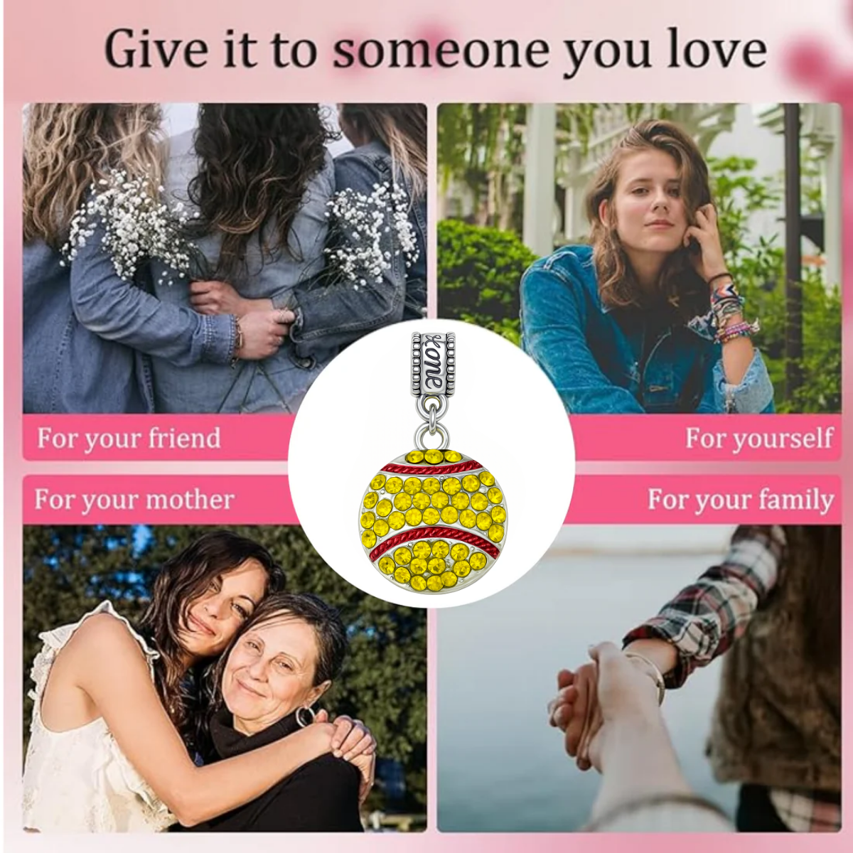 Softball Charm Bead - Pick Style