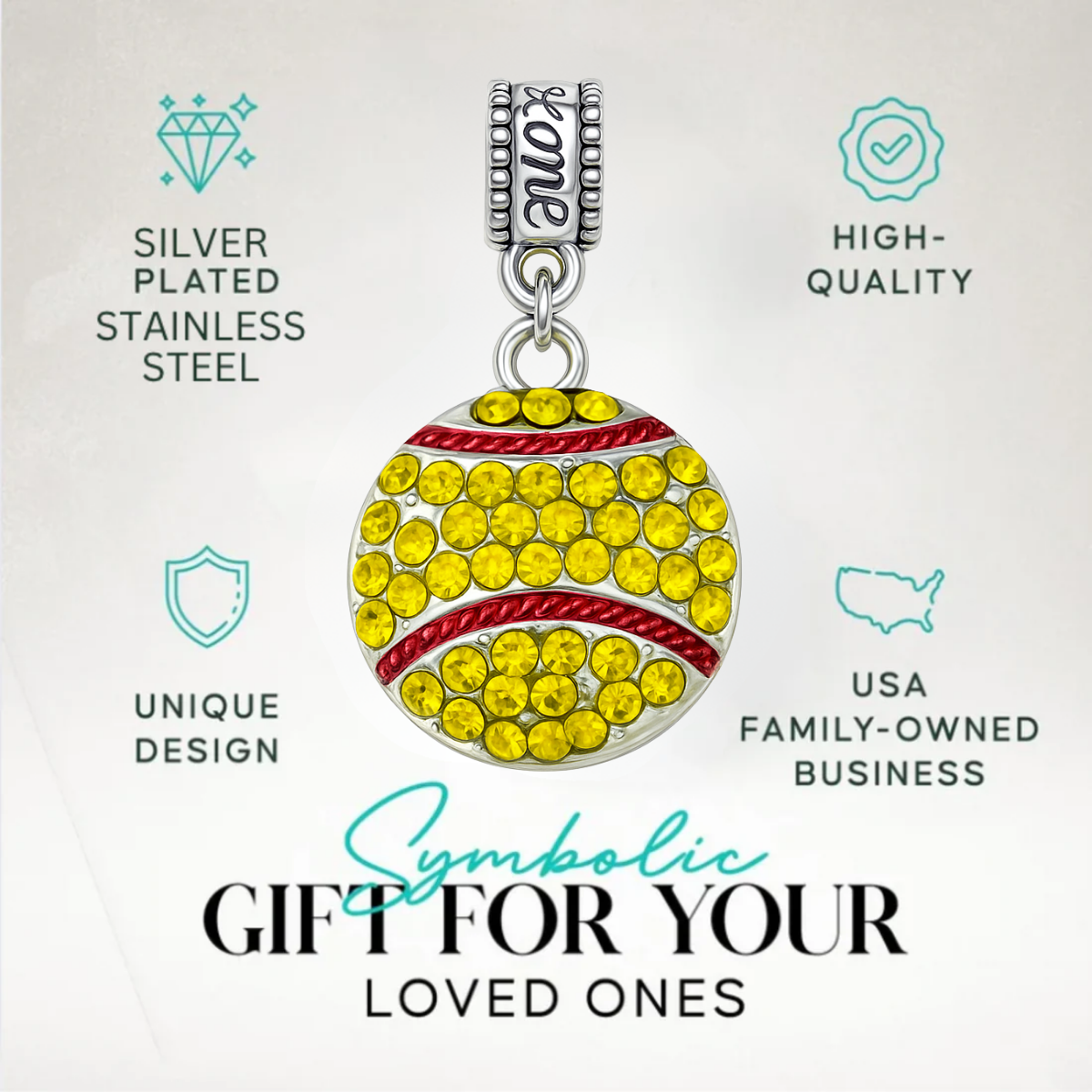Softball Charm Bead - Pick Style