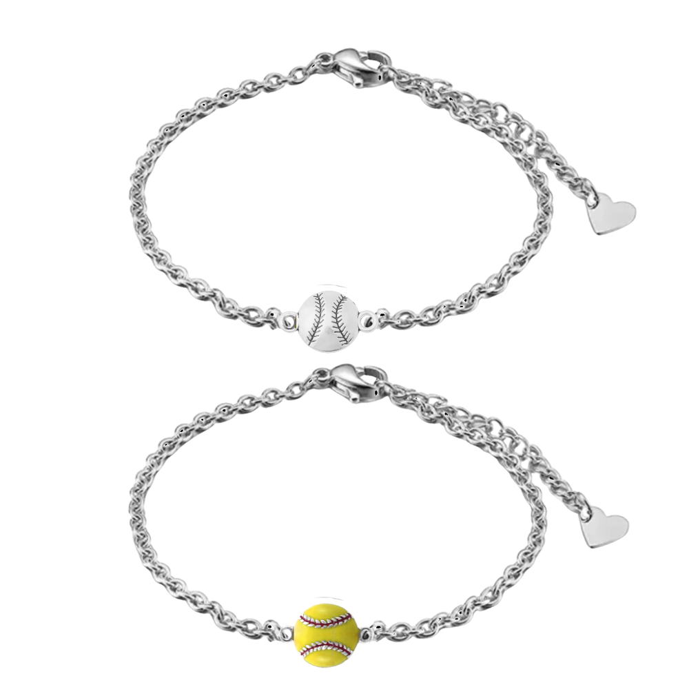 Softball Charm Chain Bracelet