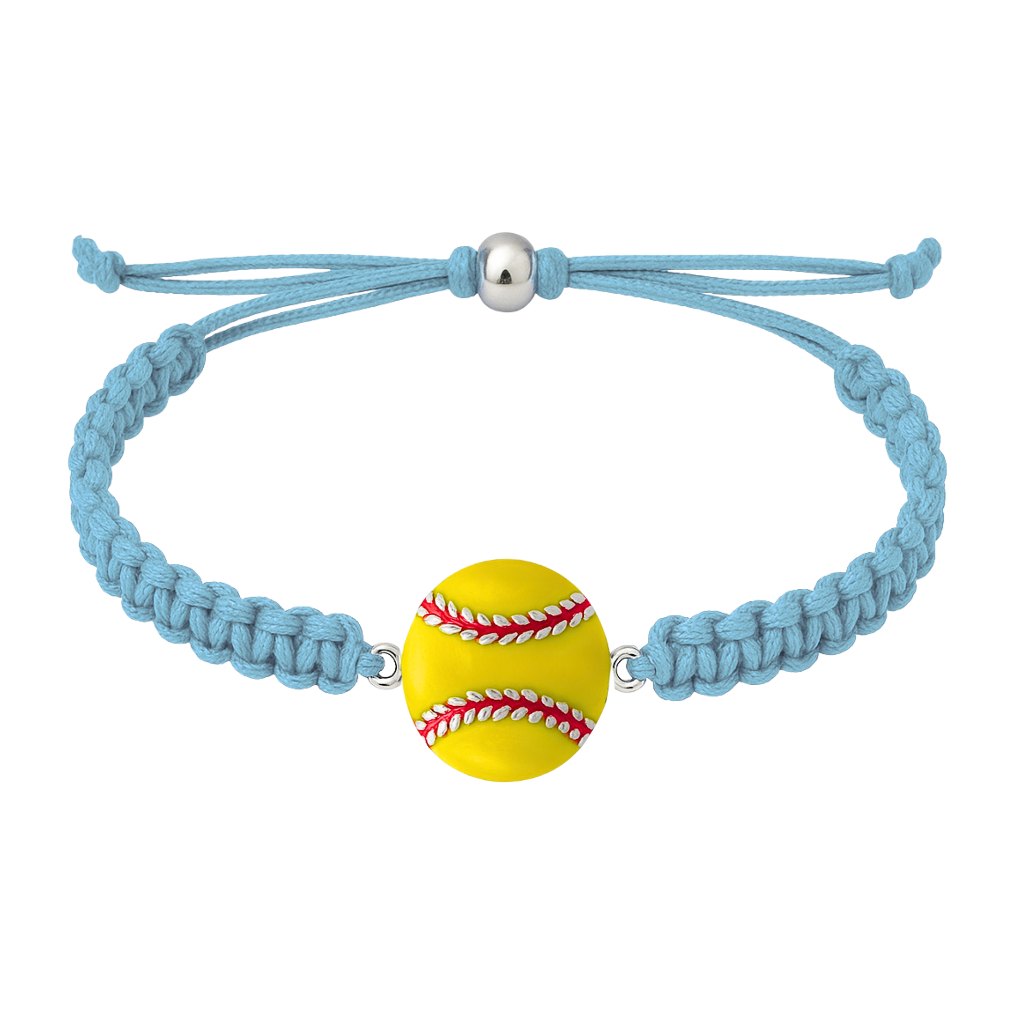 Softball Charm Rope Bracelet - Pick Color