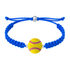 Royal blue bracelet featuring a yellow enamel softball charm, centered clearly