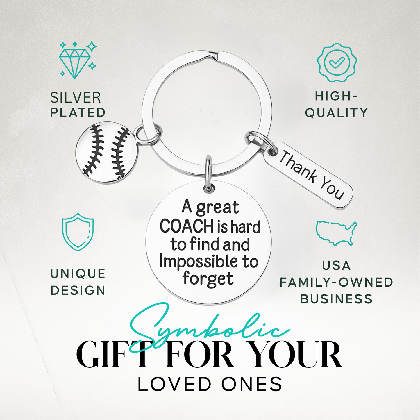 Softball Coach Keychain- Great Coach is Hard to Find But Impossible to Forget