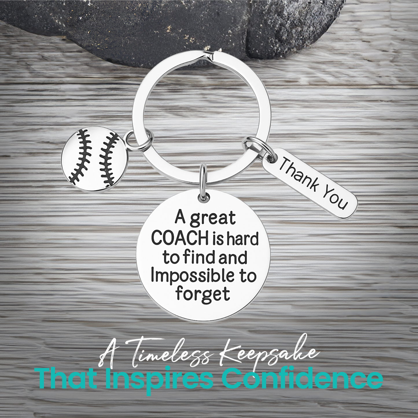 Softball Coach Keychain- Great Coach is Hard to Find But Impossible to Forget