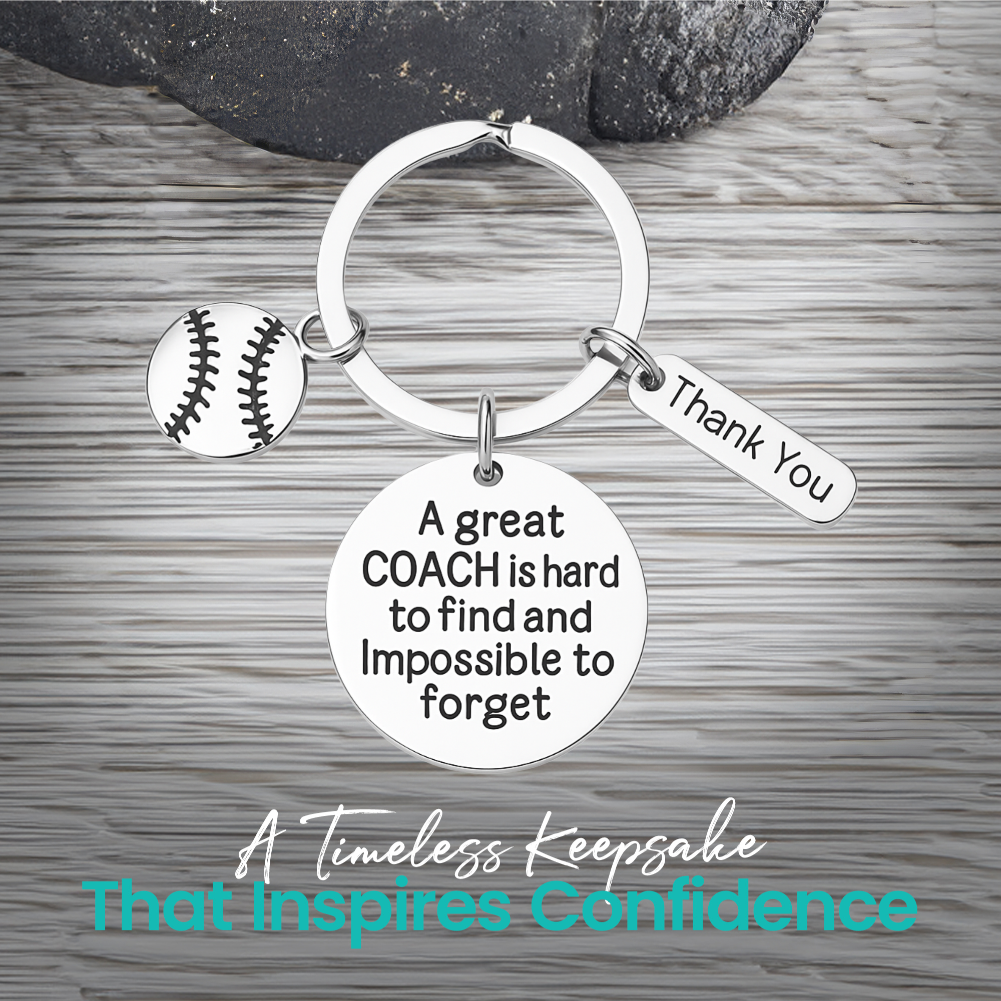Softball Coach Keychain- Great Coach is Hard to Find But Impossible to Forget