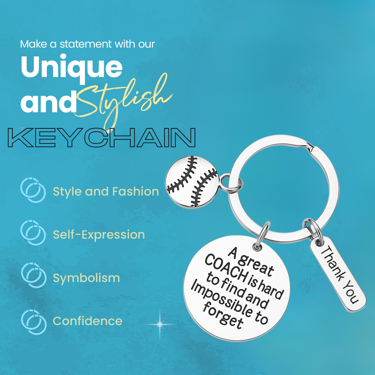 Softball Coach Keychain- Great Coach is Hard to Find But Impossible to Forget